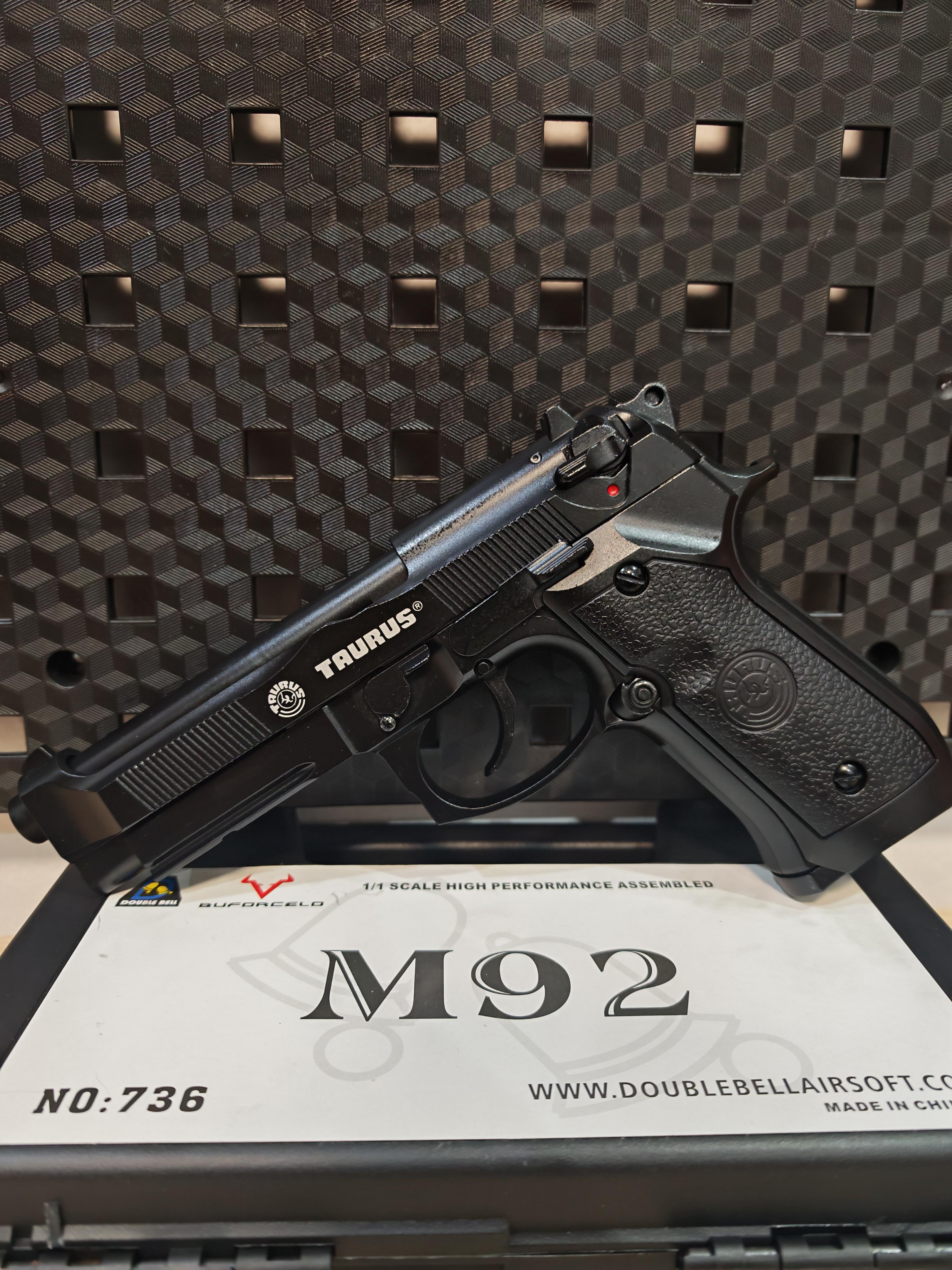 Double Bell 736 Taurus PT92 Beretta สีดำ GBB BB Gun บีบีกัน แบบแก๊ส ปืนอัดลม มือสอง Airsoft Gun