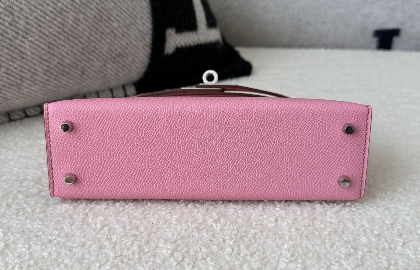 [Pre-order] Hermes Mini Kelly 5P Bubblegum Pink Epsom Palladium Hardware Full handmade 100% คุณภาพ VIP เกรดดีที่สุด