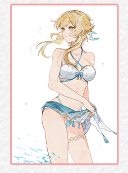 (โปสการ์ดลูมีน) Lumine Natlan two piece swimsuits