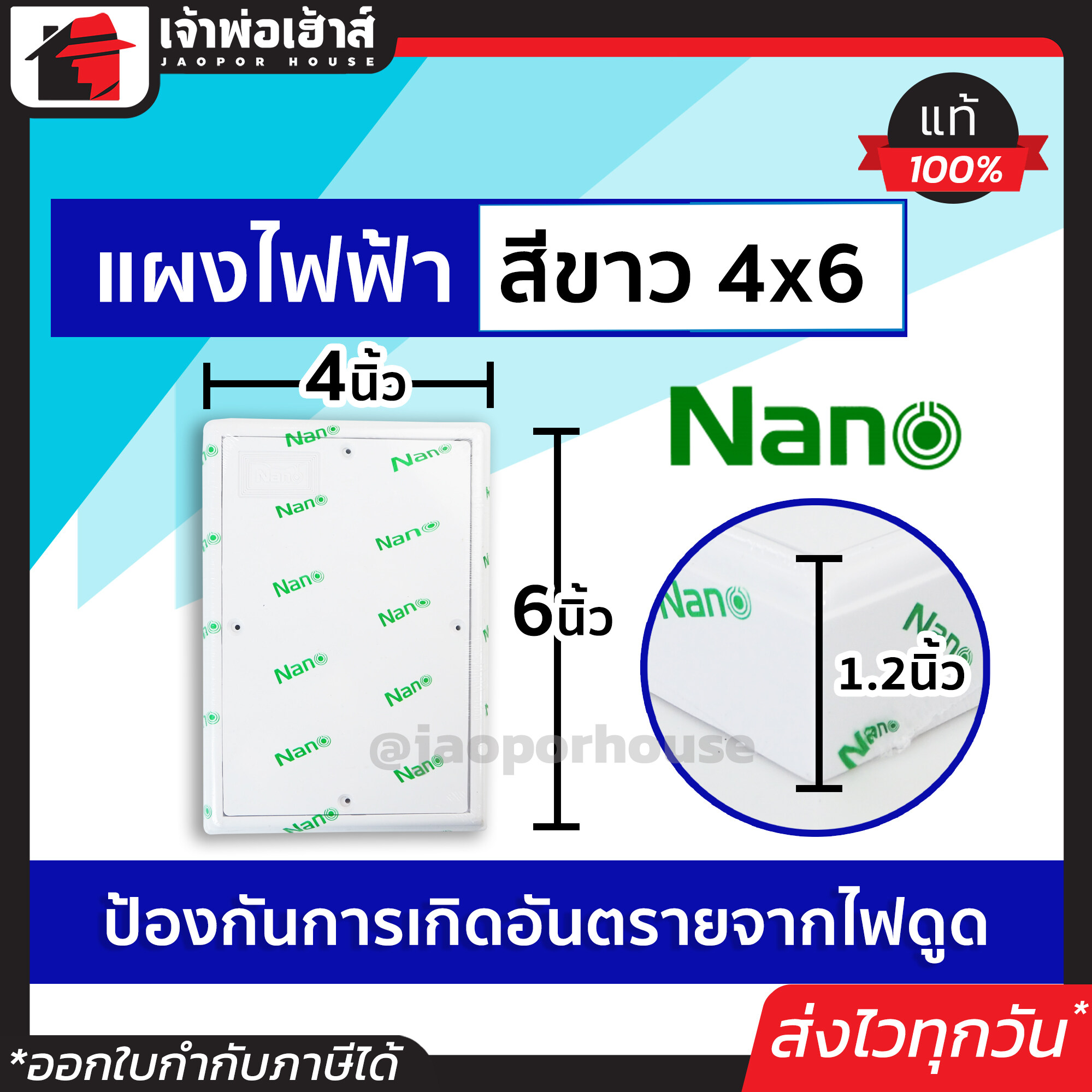 แผงไฟฟ้า แผงไฟฟ้าบ้าน 4x6 นิ้ว Nano สีขาว No.301W แผงไฟฟ้าพาสติก แผงพลาสติก pvc แผงไฟฟ้า แผงพลาสติก แผงpvc แผงพีวีซี