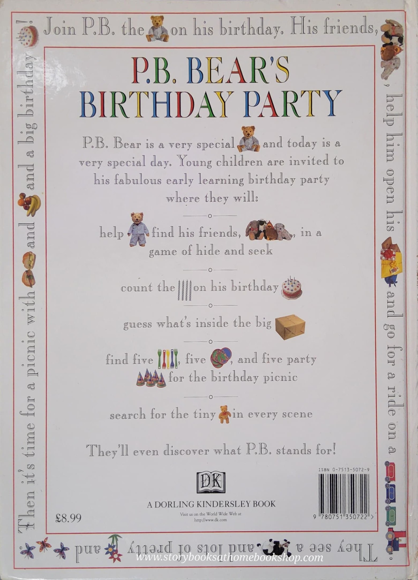 หนังสือนิทานปกแข็ง ** 🍅🍅P.B. BEAR'S BIRTHDAY PARTY