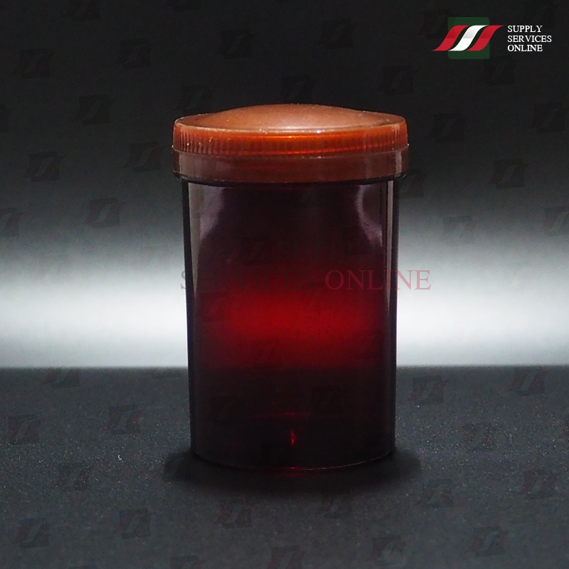 กระปุกเก็บยาเม็ด เก็บปัสสาวะ ขวดขี้ผึ้งสีชา Urine Container PS 60mL