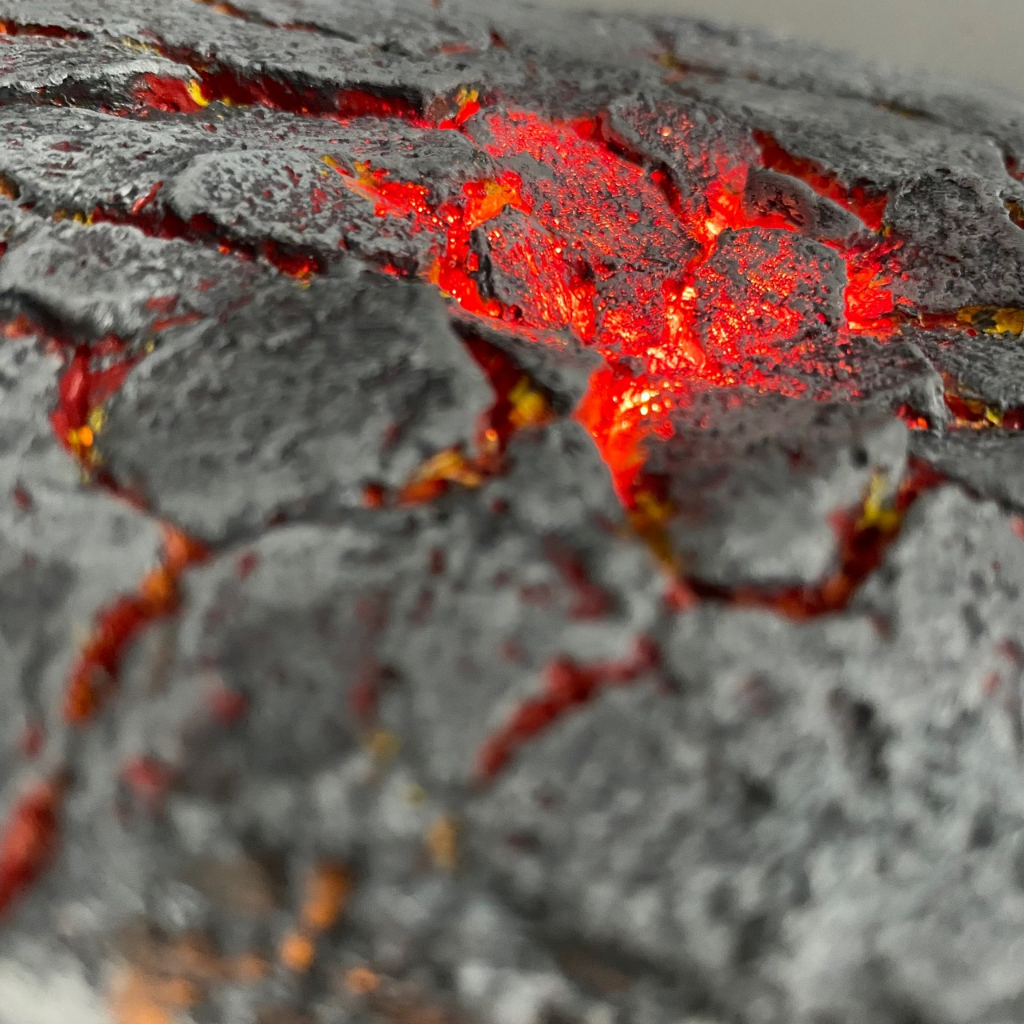 GK002ฉากพื้นหิน (มีไฟ) ไดโมราม่า ฐานวางโมเดล ฟิกเกอร์ งานฉาก งานเรซิ่น GK Resin Diorama ground Model Figure