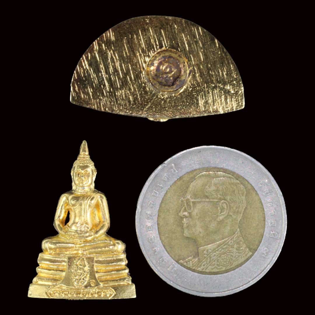 พระกริ่งหลวงพ่อโสธร รุ่นสร้างอุโบสถ ปี2539 เนื้อชุบทอง (พิมพ์ใหญ่)