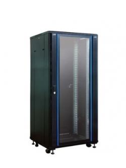 Link 19” Glass Rack 27U, (60 x 60 x 140 cm.) Black
