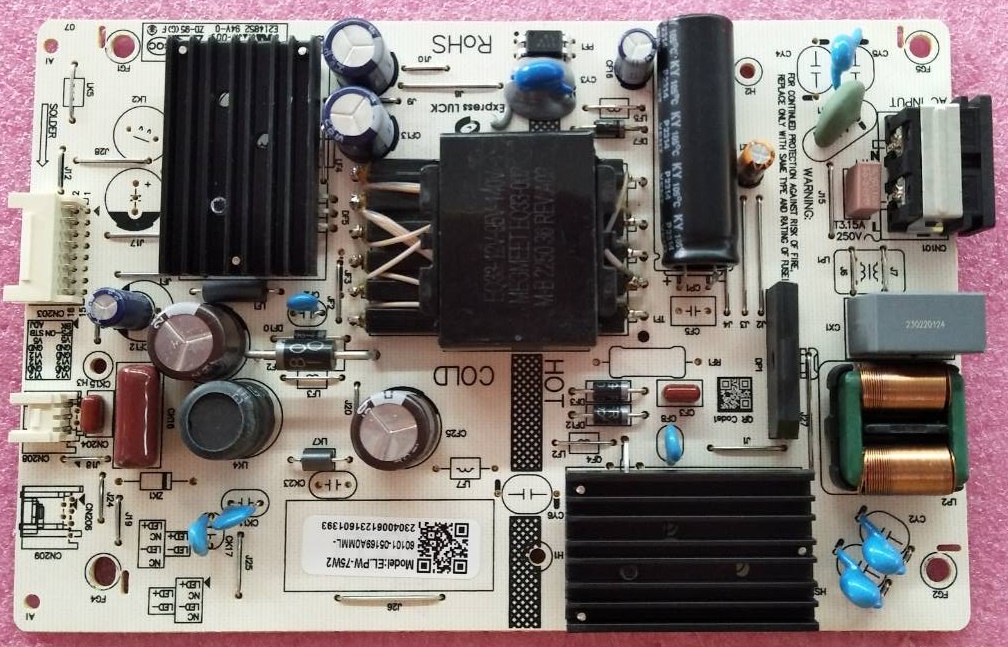 เพาเวอร์ซัพพลายทีวีอะโคเนติค ACONATIC ของแท้ถอดจากเครื่อง ใช้กับรุ่น43US200AN พาร์ท EL.PW-75W2