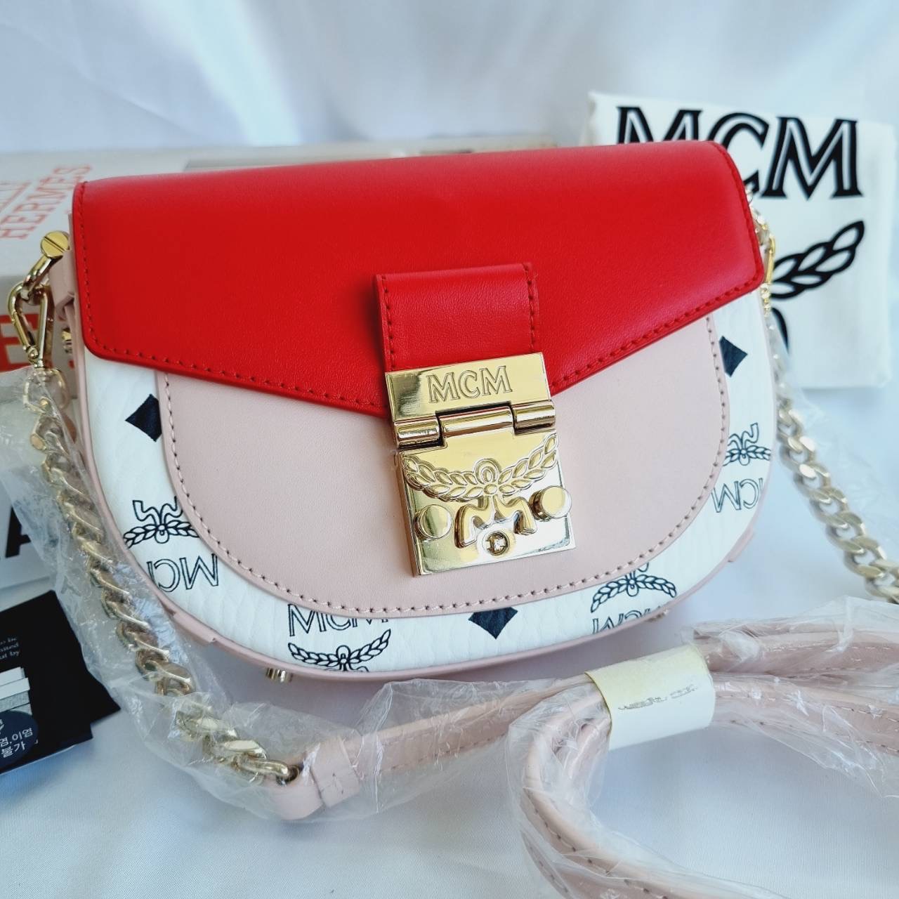 New MCM Patricia Mini Visetos Crossbody Bag