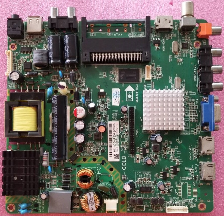 วันบอร์ดทีวีฟิลลิปส์ PHILIPS อะไหล่แท้มือสองถอดจากเครื่อง รุ่น 32PHT5200S/98 พาร์ท MSD6308-T8C2 เวอร์ชั่นเบอร์จอ LC320DXY (SF)(E1)