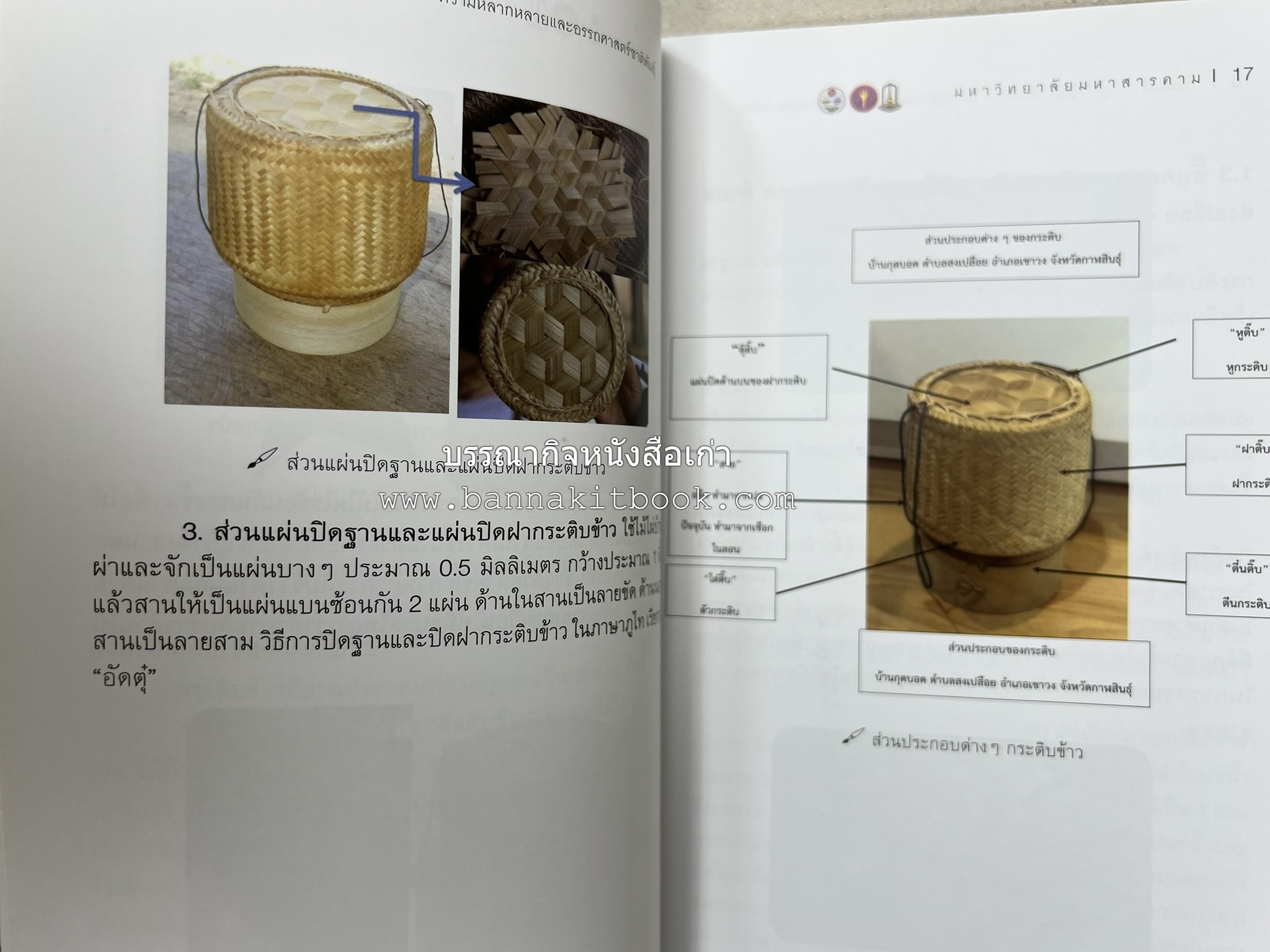 กระติบข้าว : ภูมิปัญญา วัฒนธรรม ความหลากหลาย และอรรถศาสตร์ชาติพันธุ์ โดย : รศ.ดร.ไพโรจน์ ประมวล มหาวิทยาลัยมหาสารคาม.