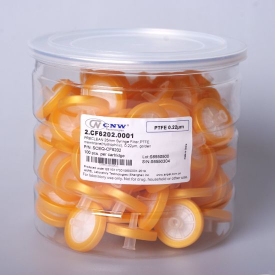 25 mm. 0.22 um PTFE Syringe filter (Hydrophilic) (100/pk) P/N 2.CF6202.0001