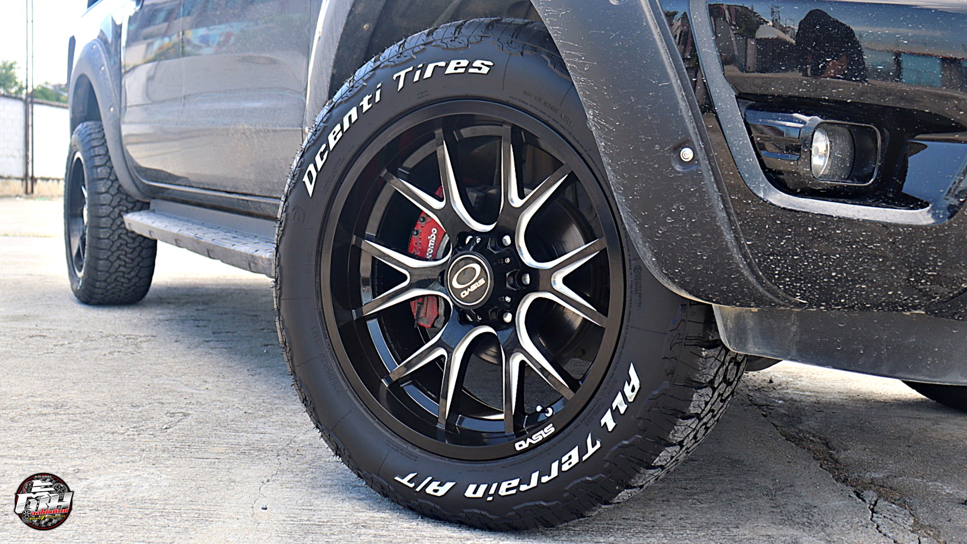 FORD RANGER เปลี่ยนล้อยาง ล้อ Oasis Wheels Marvel 113 ขอบ20นิ้ว ยาง DCENTI AT All-Terrain 275/55R20 113T