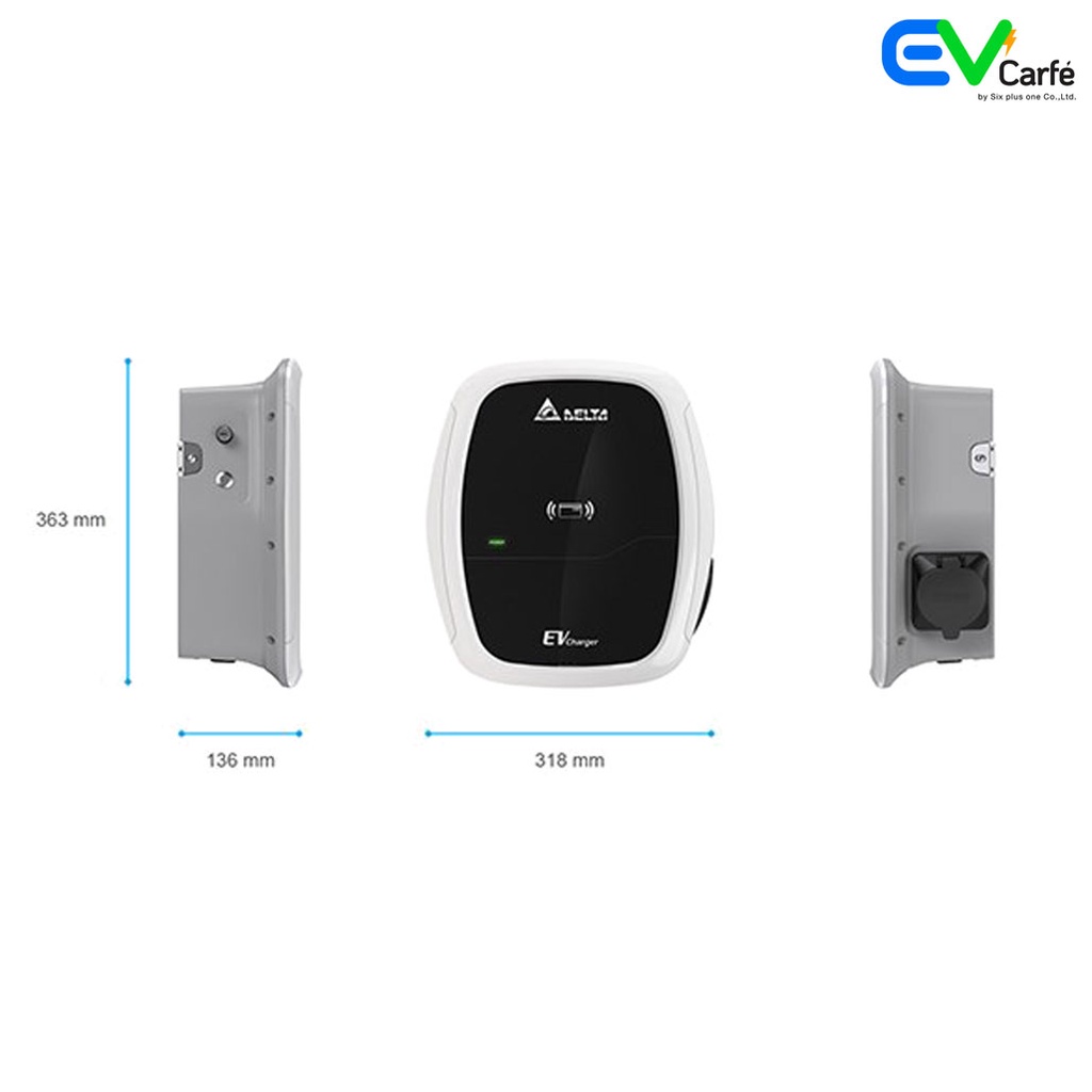 เครื่องชาร์จรถยนต์ไฟฟ้า เครืองชาร์จรถ EV เครื่อง Delta EV Charger AC Mini Plus ขนาด 7.4KW - 32A (1 Phase) ไม่รวมค่าติดตั้ง