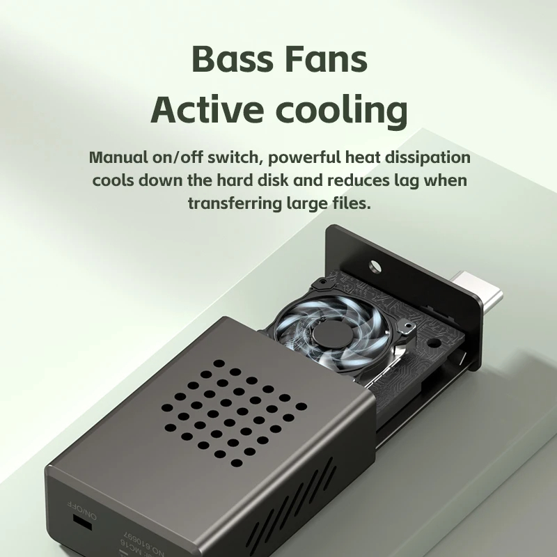 [ออกใบกำกับภาษีได้]พร้อมส่งจาก กทม ออกใบกำกับภาษีได้ Hagibis MC16 2230 M.2 NVMe SSD Enclosure with Cooling Fan for iPhone 16 15 Pro Max ProRes, USB 3.2 Gen2