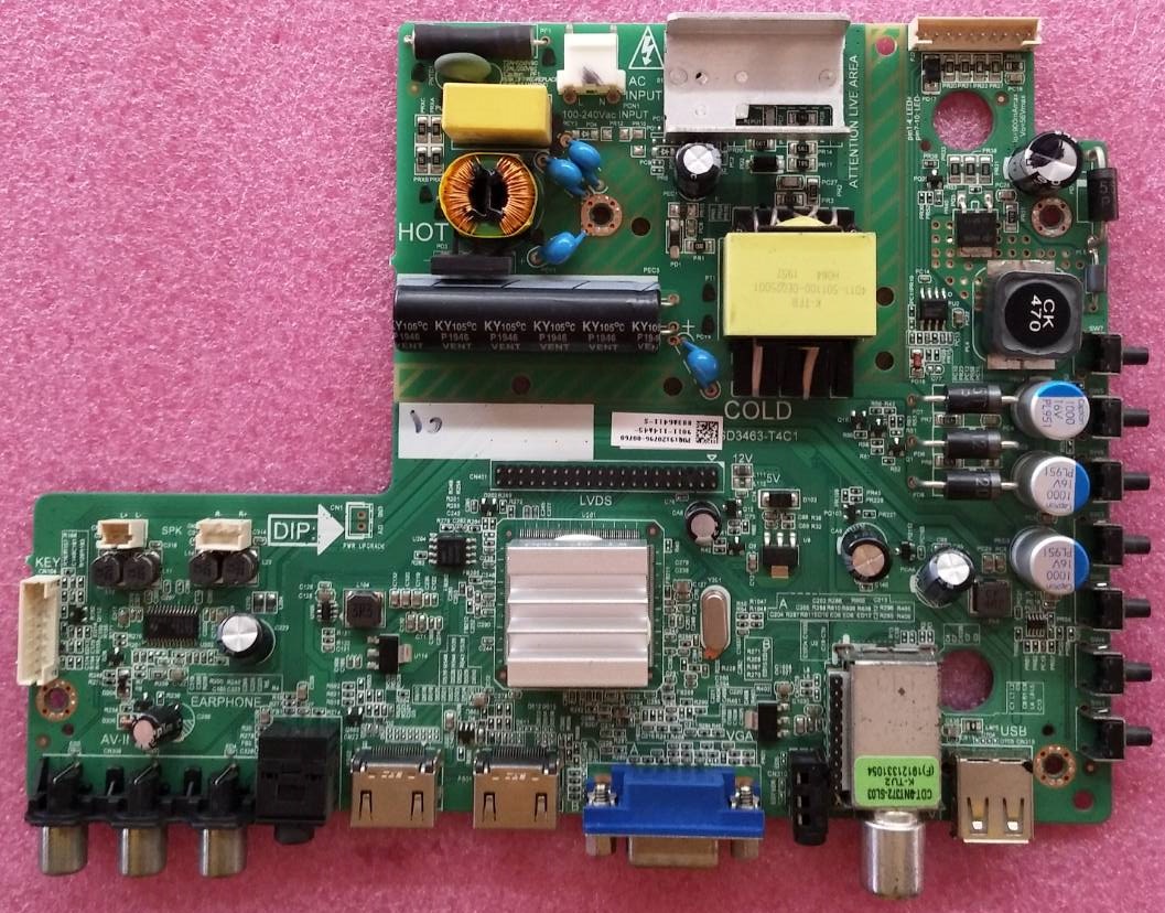 เมนบอร์ดทีวี PHILIPS ( ฟิลิปส์) มือสองพร้อมใช้งาน รุ่น24PHT4003S/67 เวอร์ชั่นทีบา V236BJ1-P01