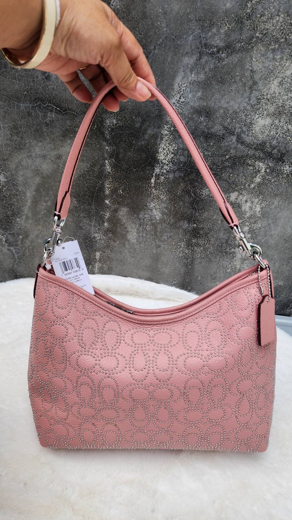 New Coach Laurel Shoulder Bag With Signature Rivets CX258 ขนาด L 12.25" x H 9.25" x W 4.25"