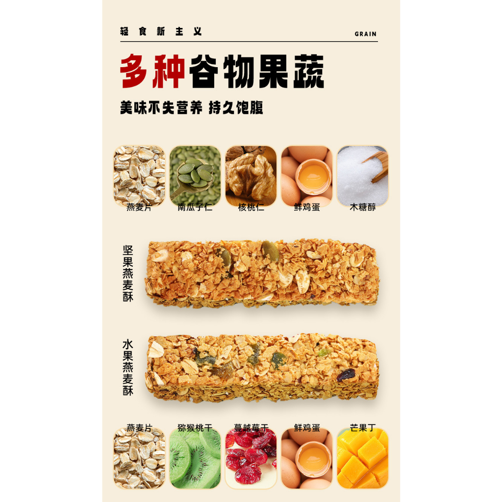 *ลดราคาสินค้าแตกหัก* กราโนล่าโอ๊ตอัดแท่ง โปรตีนสูง ไม่ใส่น้ำตาล ธัฐพืชอัดแท่ง Uncle Shanling (1แท่ง22กรัม)