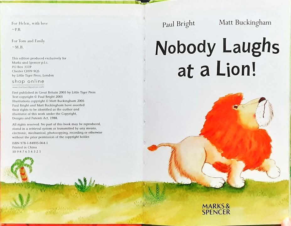 หนังสือนิทานปกอ่อน** 🍓🍓NOBODY LAUGHS AT A LION!