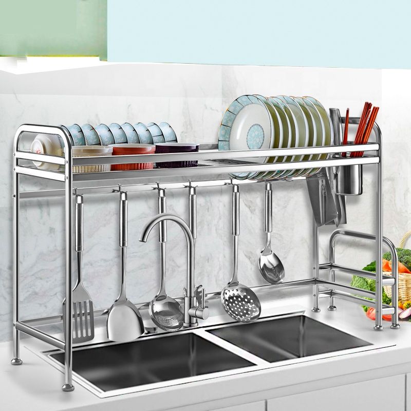 Dish Rack ชั้นวางจาน ที่คว่ำจาน สแตนเลสเกรด 201 26x91x53cm