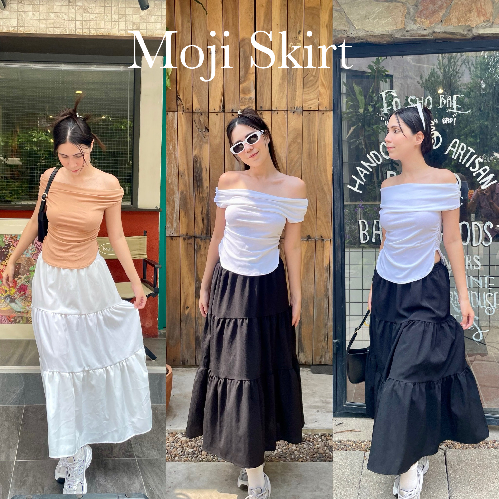 Moji Skirt กระโปรงสไตล์เวียดนาม ลุคน่ารักๆคุมโทน