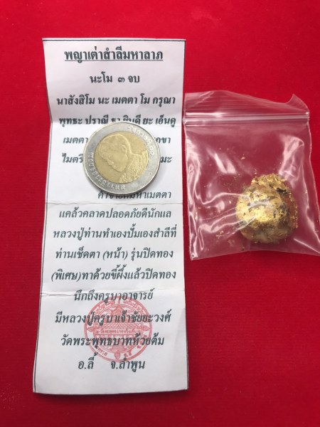 พญาเต่าสำลีมหาลาภ หลวงปู่ฯ ท่านทำเอง ปั้นเอง รุ่นปิดทอง (พิเศษ) ทาด้วยขี้ผึ้งแล้วปิดทอง