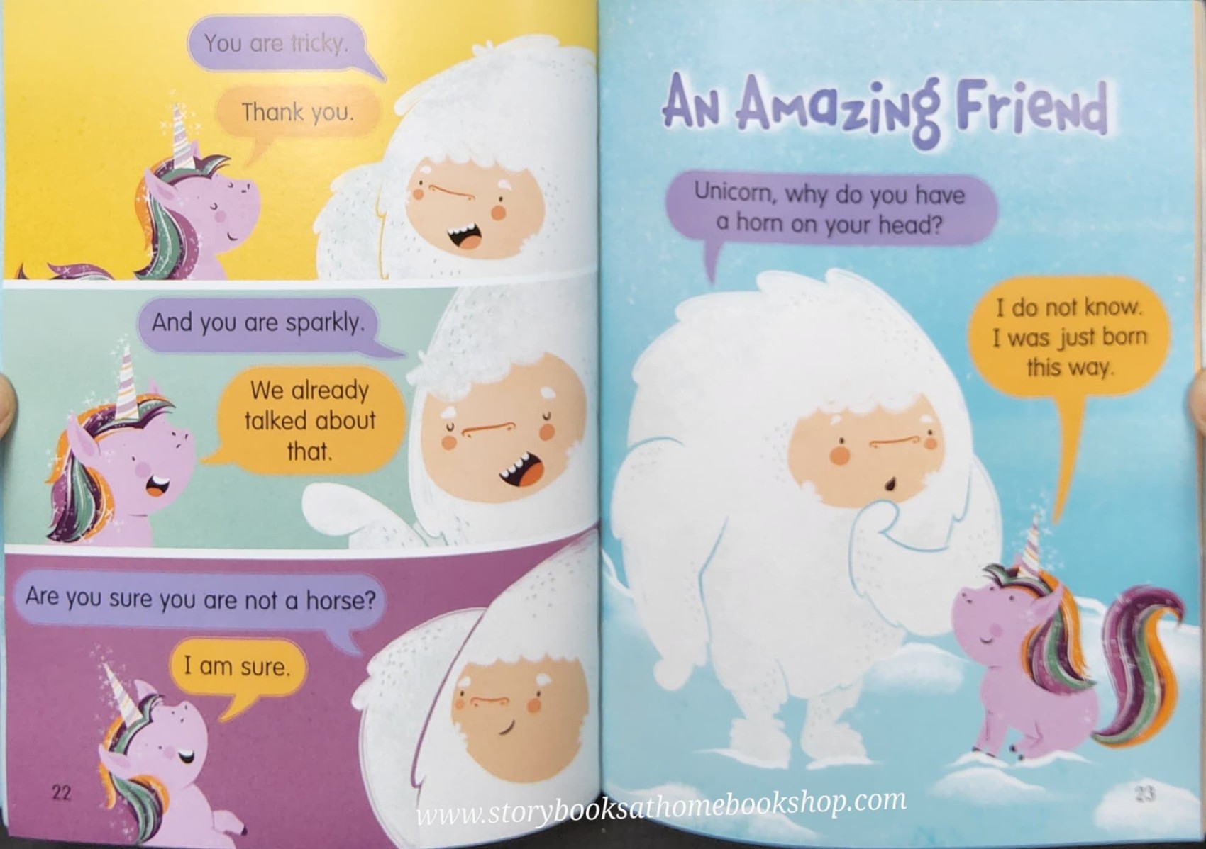 หนังสือนิทานปกอ่อน** ♥️UNICORN AN YETI SPARKLY NEW FRIENDS♥️ 📚ปกอ่อน