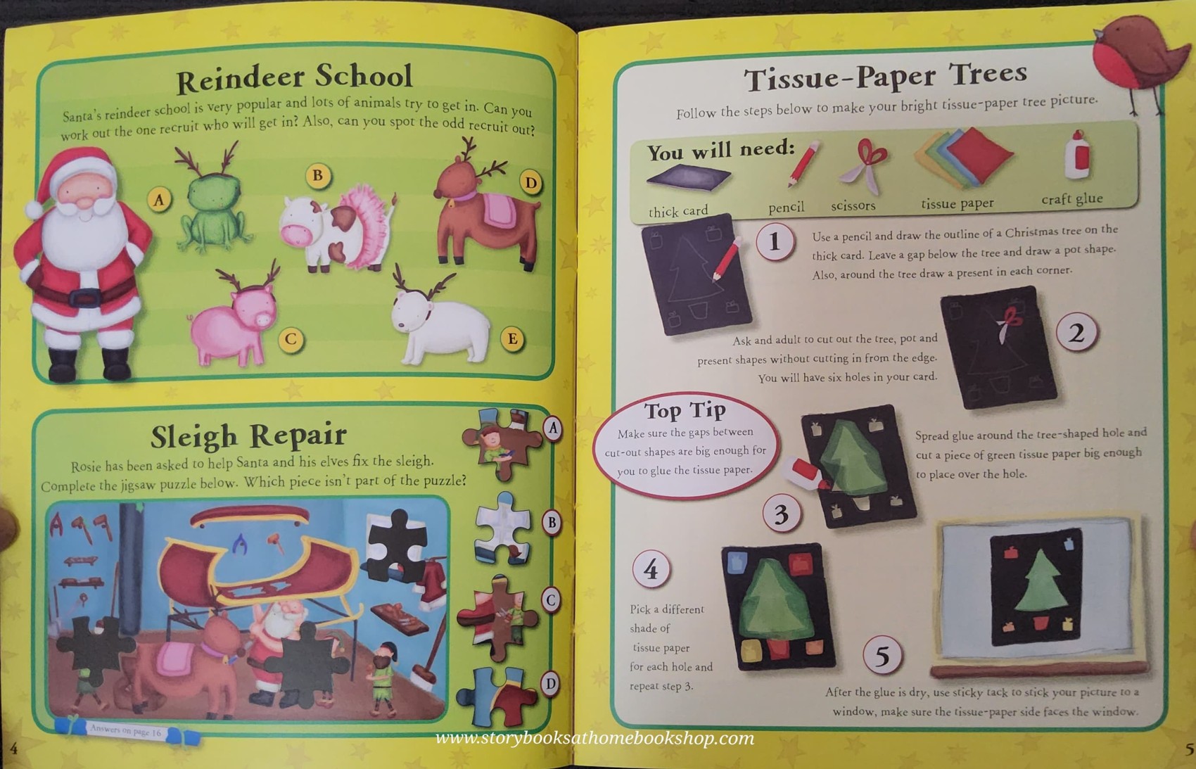 Activities Book** 🍓🍓 REINDEER'S RED NOSE WITH STICKER&ACTIVITY FUN