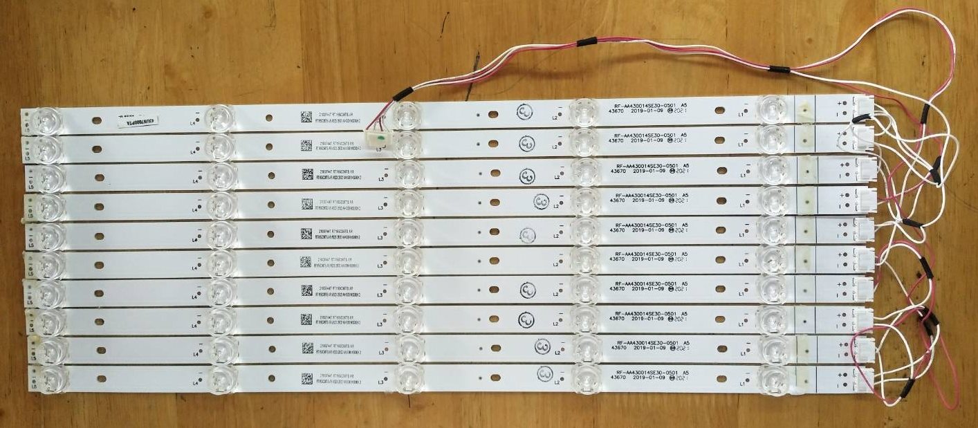 หลอดแอลอีดีแบล็คไลท์ (LED BLACK LIGHT) LG (แอลจี) อะไหล่แท้/ของถอด ใช้กับรุ่น 43UN7000PTA.BTMFKJD