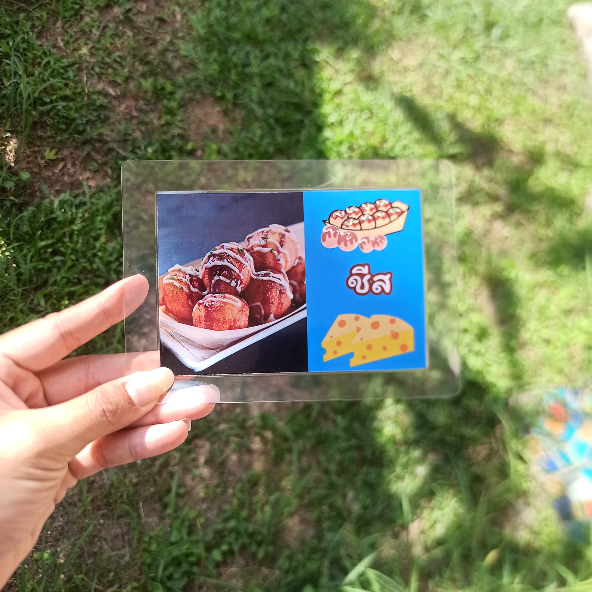 ชุดป้ายเมนูทาโกยากิ A6 สำเร็จรูป (6 ไส้: ปลาหมึก, กุ้ง, ปูอัด, ชีส, แซลมอน, ทูน่า) เคลือบพลาสติกใส กันน้ำ เพิ่มความโดดเด่นให้ร้านอาหารญี่ปุ่น