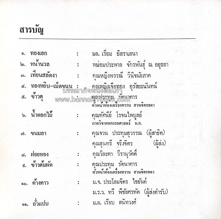 ตำรับขนมไทย ของสายปัญญาสมาคม ในพระบรมราชินูปถัมภ์ (ฉบับพิมพ์ครั้งแรก) ภาพปกโดย จักรพันธุ์ โปษยกฤต.