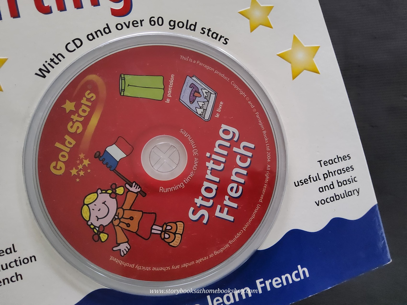 KNOWLEDGE LANGUAGE BOOK** ♥️GOLD STARS STARTING FRENCH WITH CD)