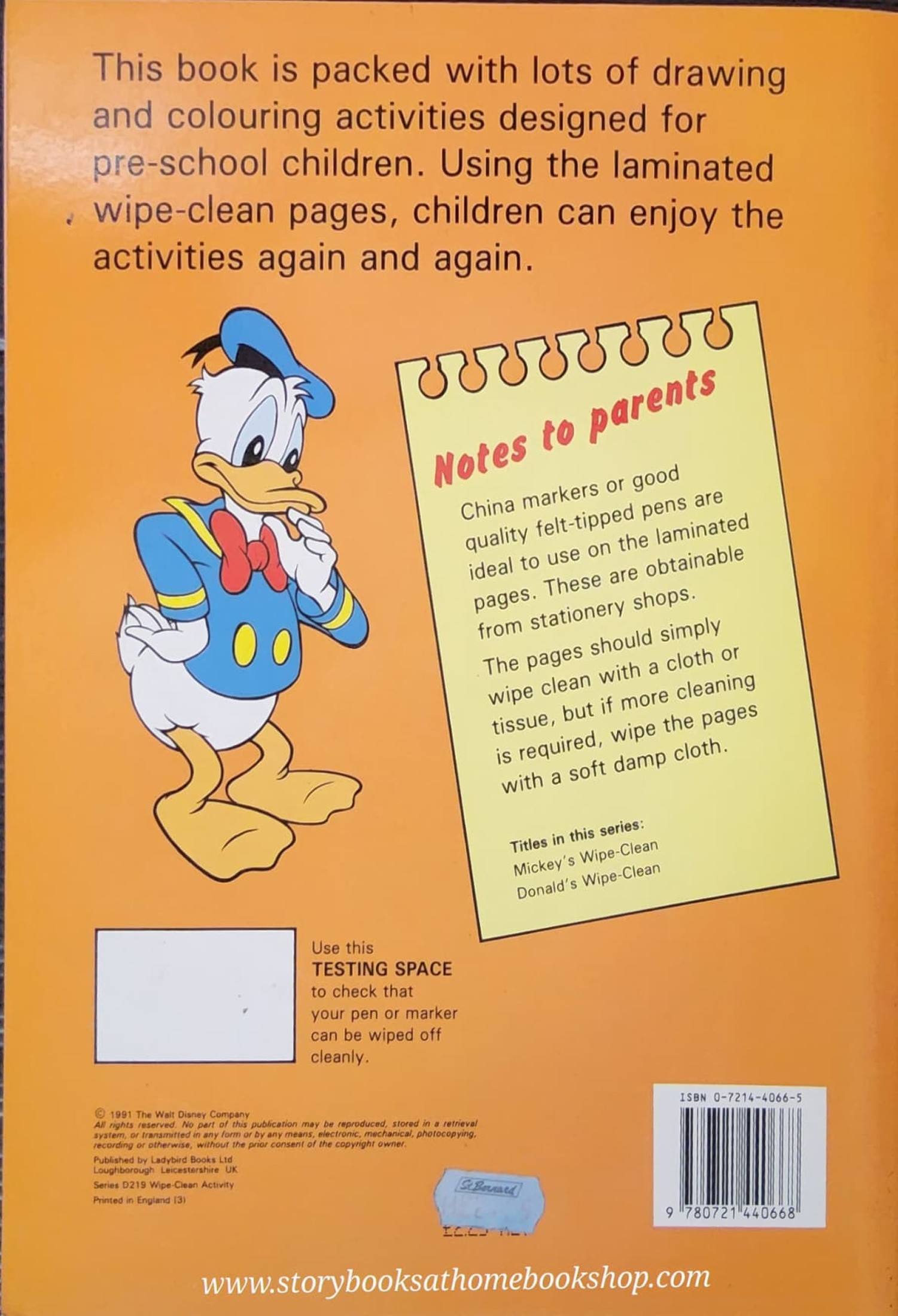 Colouring Book** ððDISNEY DONALD'S WIPE AND CLEAN