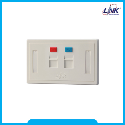 FACE PLATE 2 PORT With Shutter, Icon & Label ID