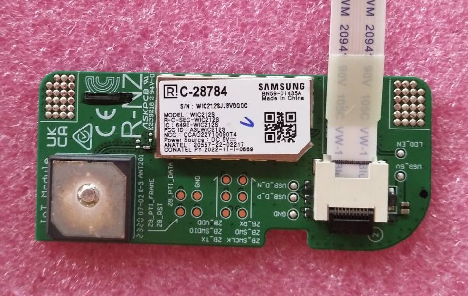 ตัวรับสัญญาณ Wifi ทีวีซัมซุง (SAMSUNG Wi-Fi Module) ของแท้ถอดจากเครื่อง รุ่นQA55Q60CAKXXT พาร์ทBN59-01435A