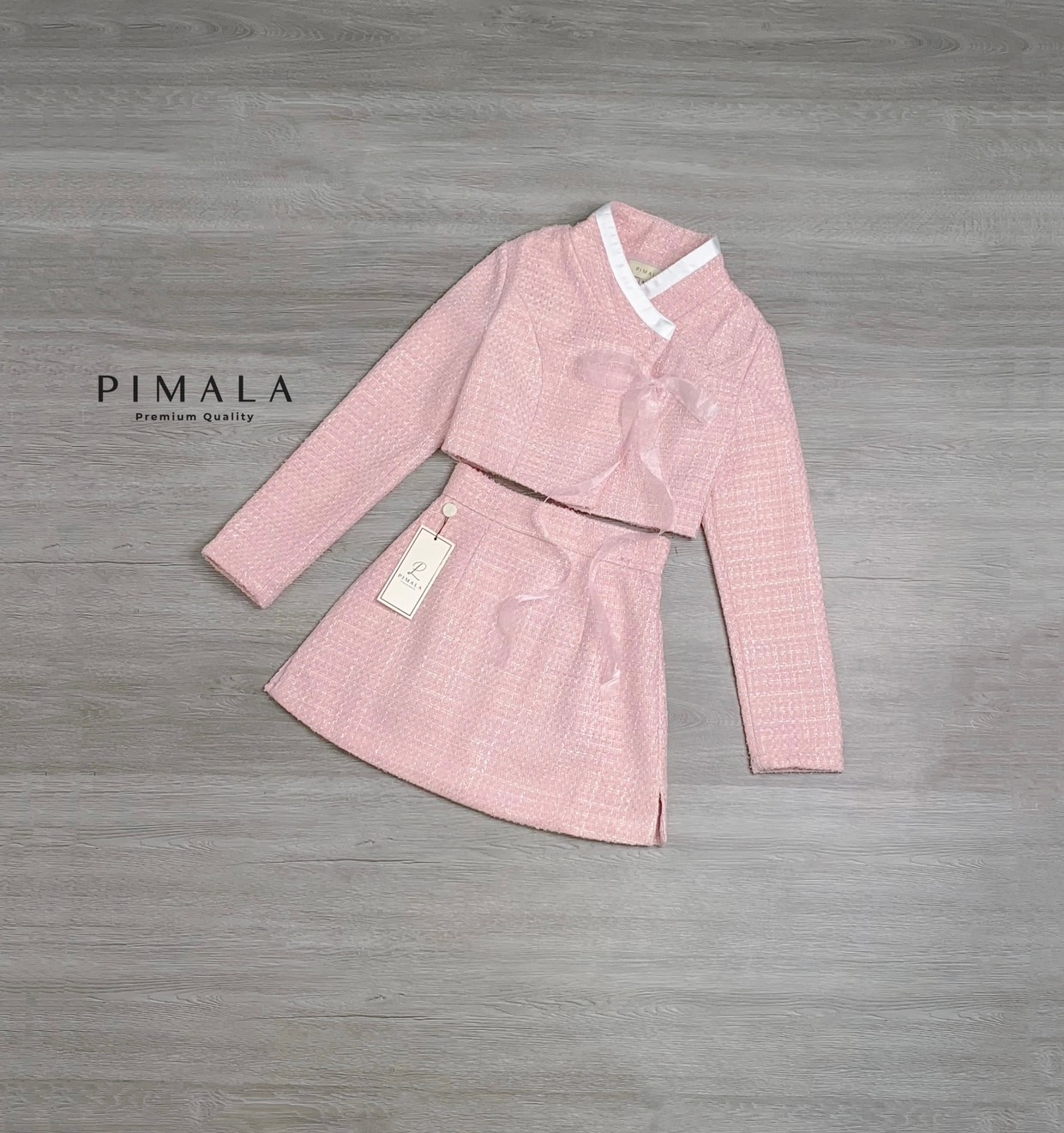 ☁️ เซ็ทครอปแขนยาวใส่ผูกหน้า (XS S M L)