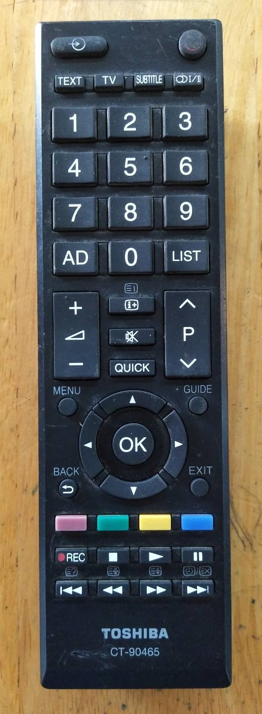 รีโมททีวีโตชิบา (TOSHIBA) ของแท้มืองสองมากับเครื่อง สถาพตามรูป พาร์ท CT-90465