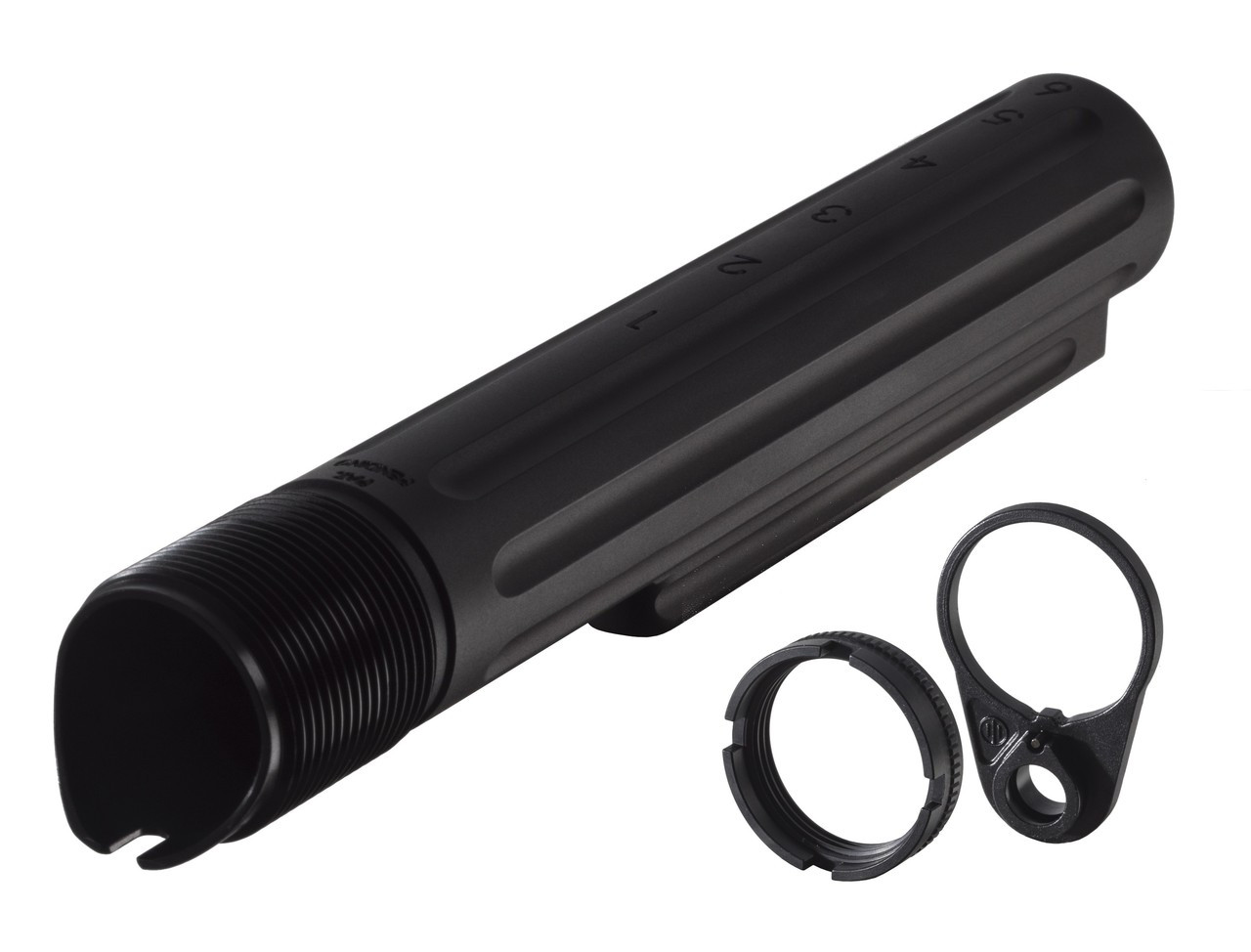 PRIMARY WEAPONS SYSTEMS - ENHANCED BUFFER TUBE WITH RATCHET LOCK CASTLENUT AND ENDPLATE