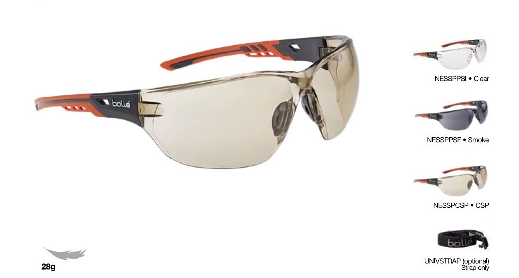 Bolle Safety Glasses, Ness+ Smoke