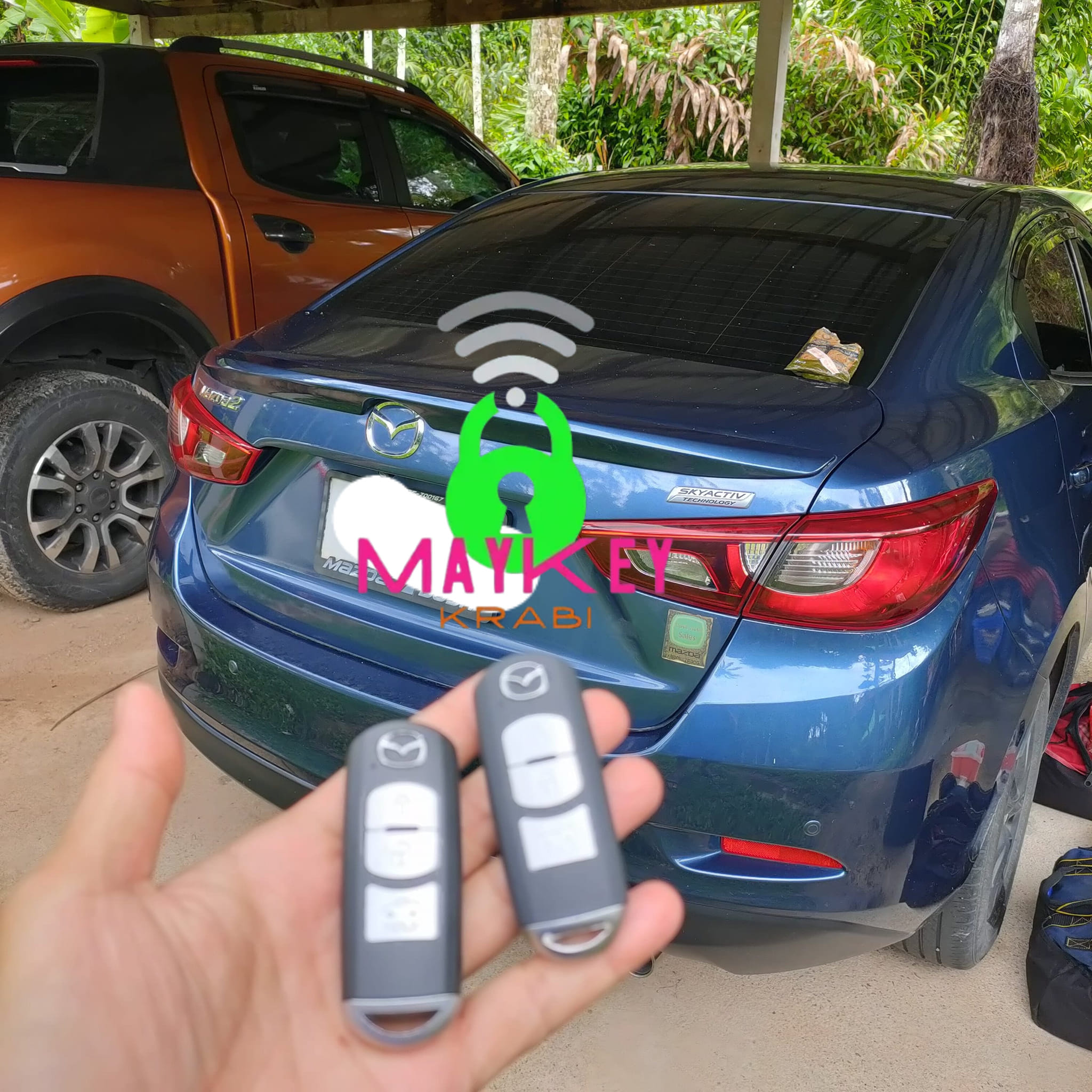 Mazda 2 ลูกค้าอ่าวนางกุญแจสมาร์ทคีย์หายขอบคุณพี่ๆไปที่ส่งงานให้คับ โทร064-7988292