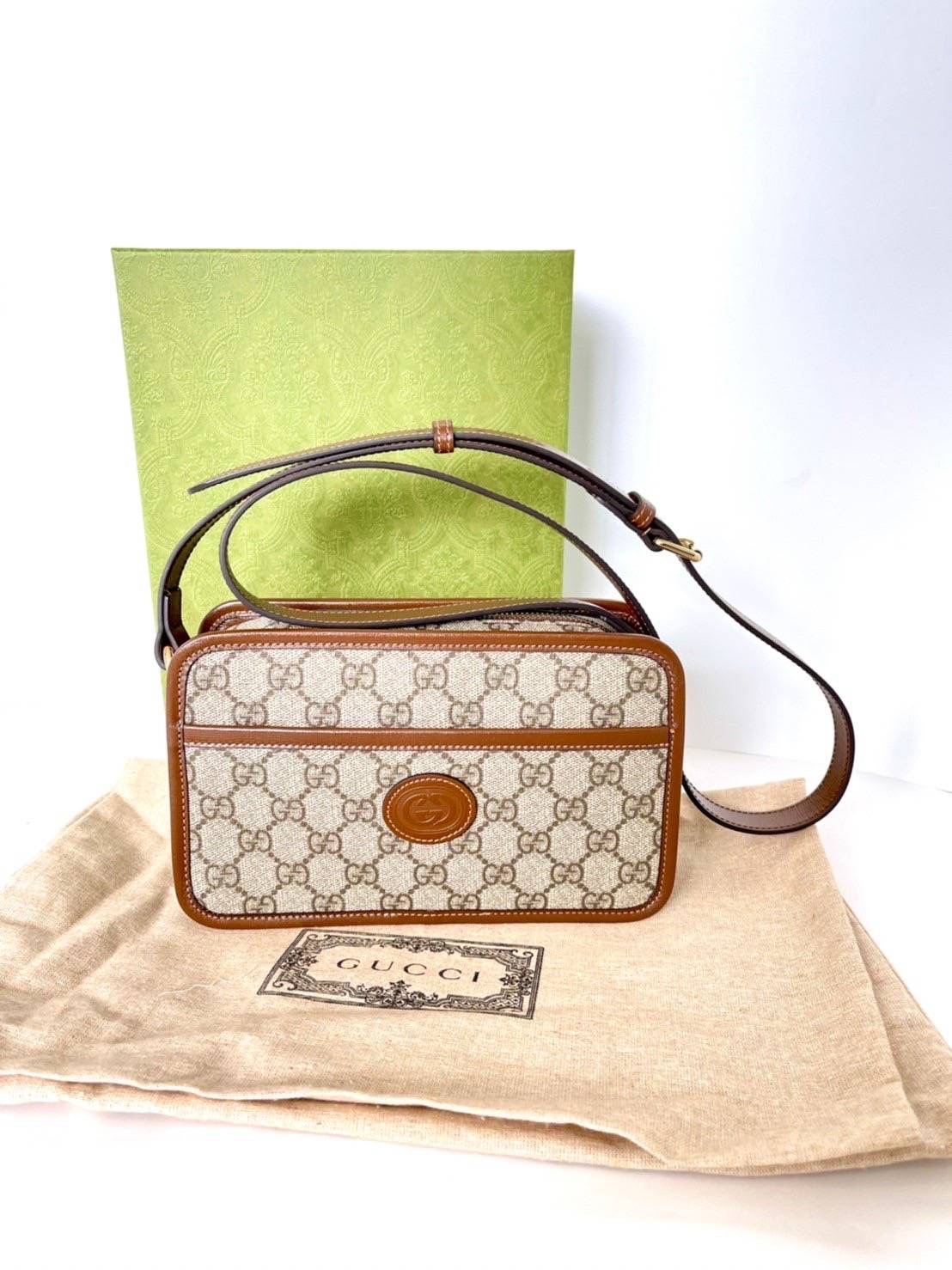 New Gucci Mini bag with Interlocking ขนาด 22.5 x 14 x 7 ซม