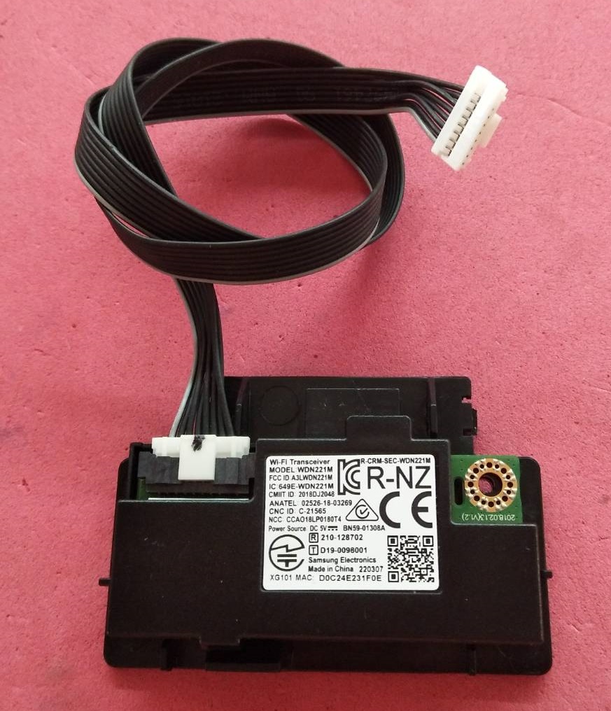 ตัวรับสัญญาณ Wifi ทีวีซัมซุง (SAMSUNG Wi-Fi Module) อะไหล่แท้/ของถอด UA43T6003 พาร์ท BN59-01308A