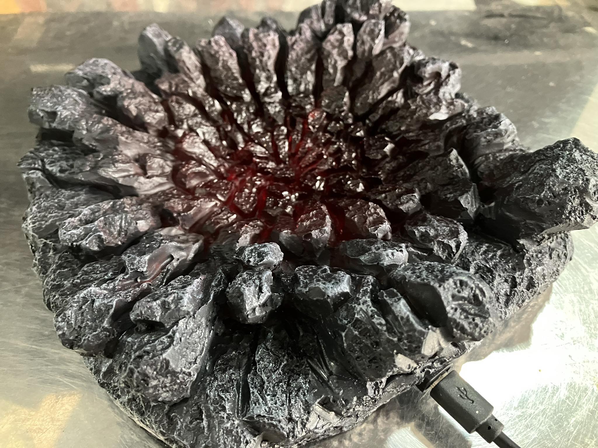 GK Resin Diorama magma burst light up งานเรซิ่น ฐานฉากแมกม่าระเบิด (ใหญ่21cm) (มีไฟ)สายUSB