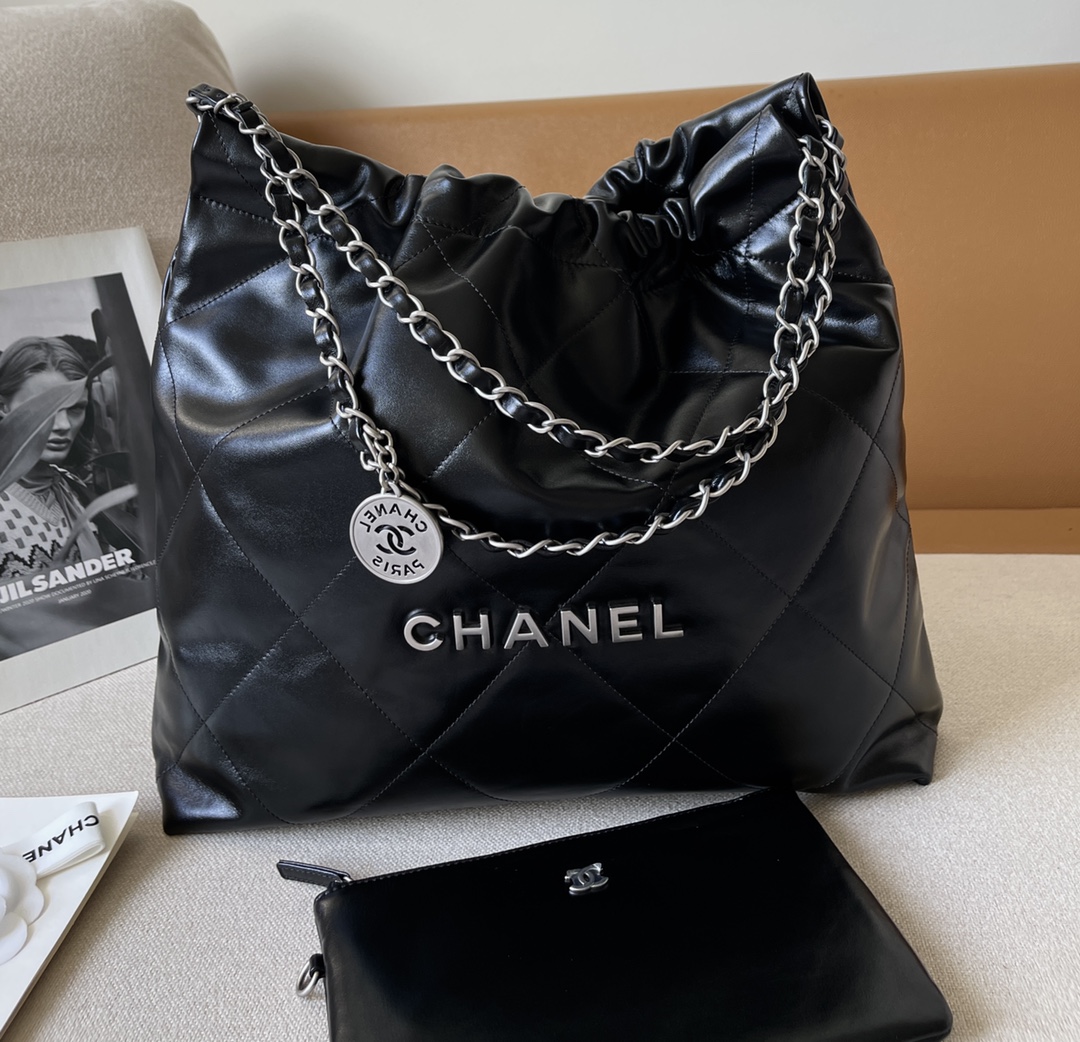 [Pre-order] Chanel 22bags Medium Handbag In Calfskin With Gold-Tone Metal Hardware Black งาน VIP คุณภาพที่ดีที่สุด