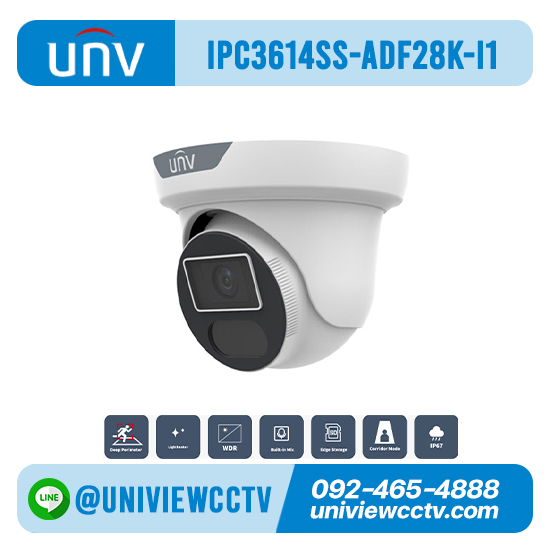 กล้องวงจรปิด UNIVIEW รุ่น IPC3614SS-ADF28K-I1 ความละเอียด 4 ล้านพิกเซล