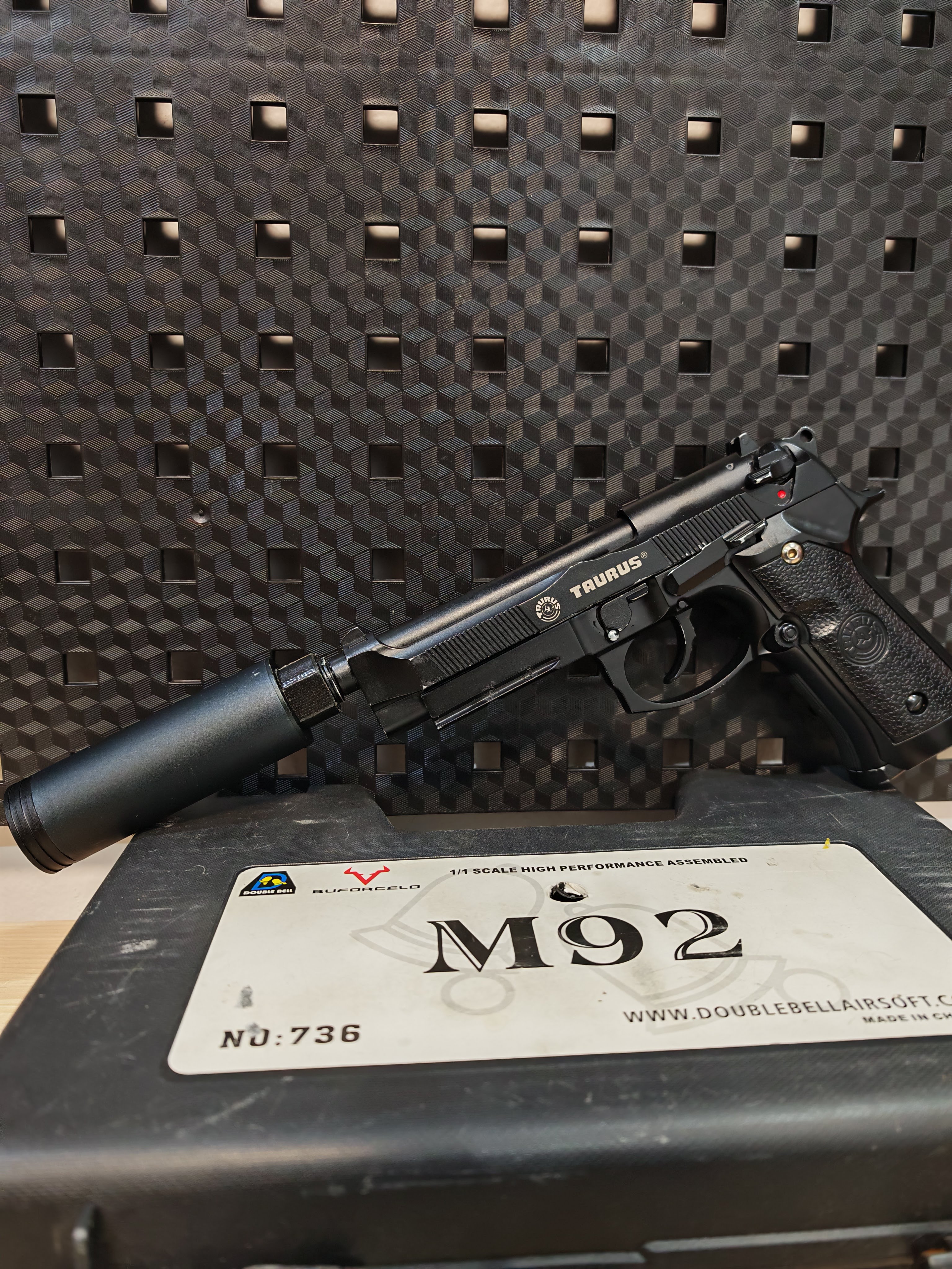 Double Bell 736 Taurus PT92 Beretta สีดำ GBB BB Gun บีบีกัน แบบแก๊ส ปืนอัดลม มือสอง Airsoft Gun