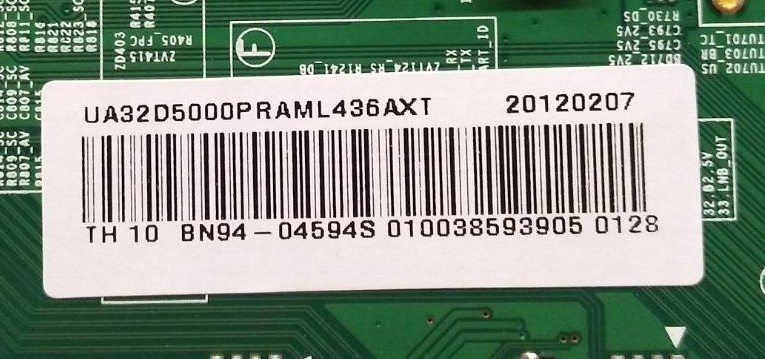 Main Board SAMSUNG (เมนบอร์ด ซัมซุง) มือสองพร้อมใช้งาน พาร์ทBN94-04594S ใช้กับรุ่นUA32D5000PRXXT