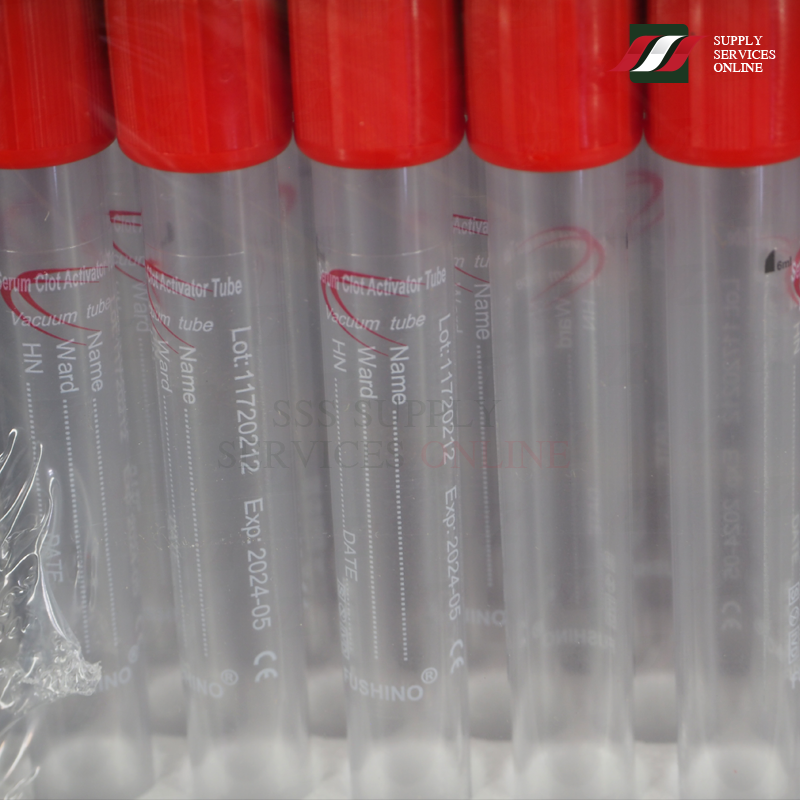 หลอดเก็บเลือดระบบสุญญากาศชนิดไม่มีสารกันเลือดแข็ง CLOTTED TUBE 6 ML