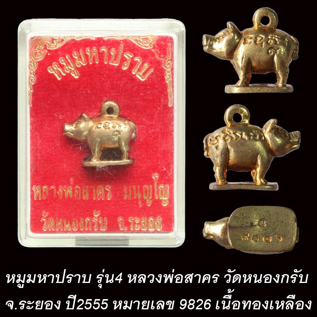 หมูมหาปราบ หลวงพ่อสาคร วัดหนองกรับ ปี2555 เนื้อทองเหลือง