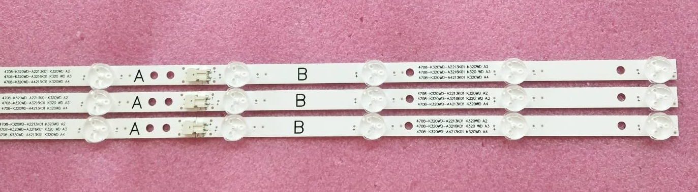 หลอดแบล็คไลท์ทีวี ฟิลลิปส์ PHILIPS ของใหม่โรงงาน ใช้กับรุ่น32PHA4100S/67 32PHT5210S/98 32PHT5200S/67 ใช้กับยี่ห้อPROVISION LT-32U5 ด้วย.และรุ่นอื่นๆ 1ชุด3แถว6ชิ้น แบบต่อ 1แถว2ชิ้น