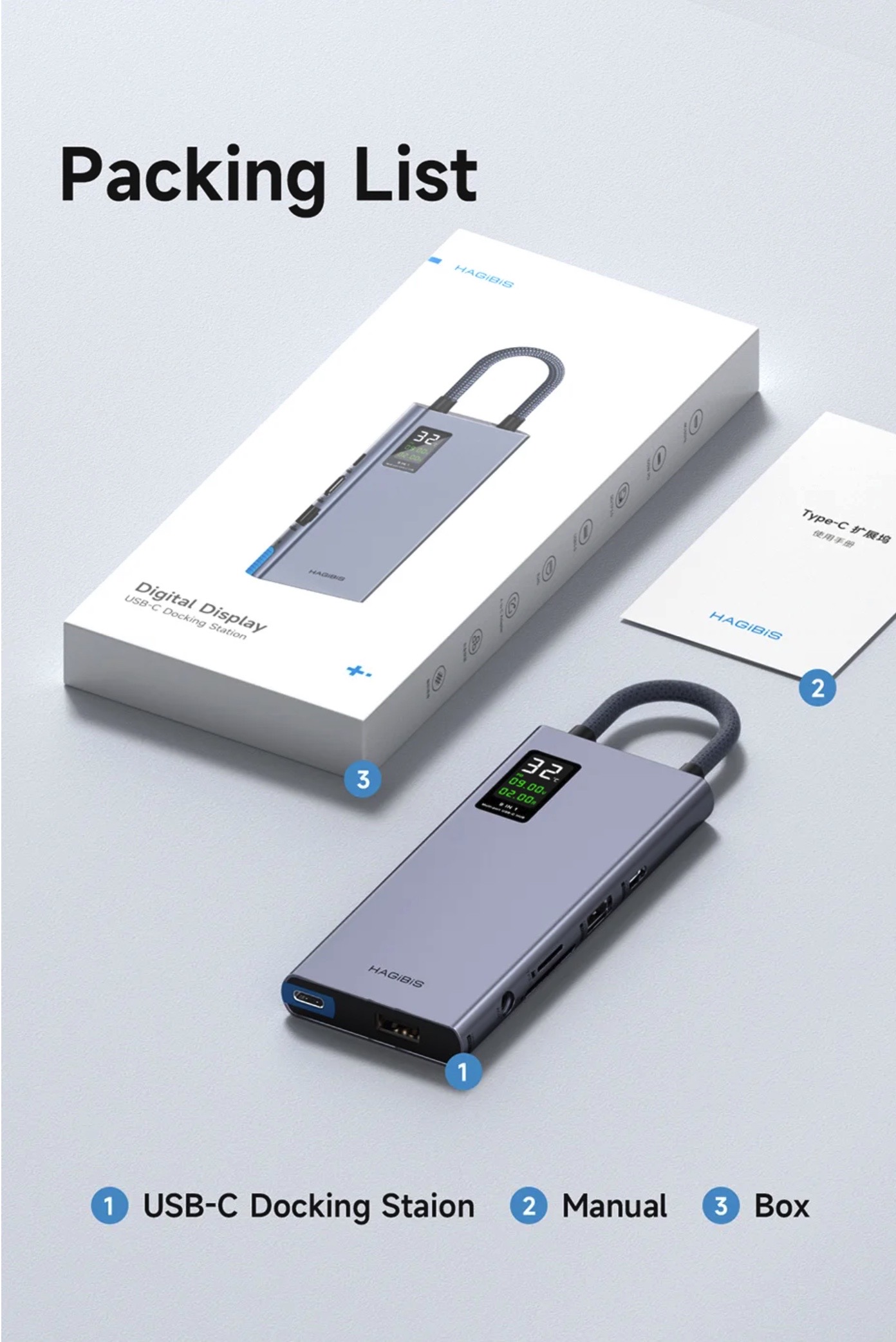 Hagibis TSX series Multifunction Hub USB TypeC HDMI