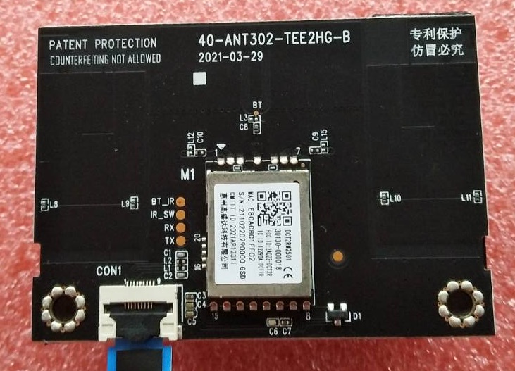 ตัวรับสัญญานWifi TCL ของแท้ถอดจากเครื่อง รุ่น 43P725 พาร์ท40-ANT302-TEE2HG-B